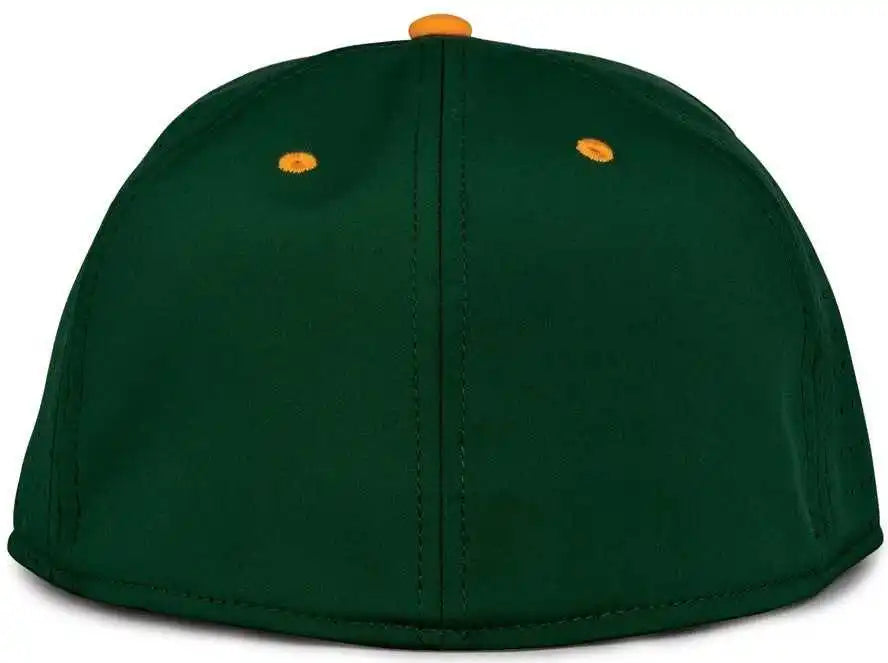 The Game Gb998 Perforated Gamechanger Cap Dark Green Athletic Gold