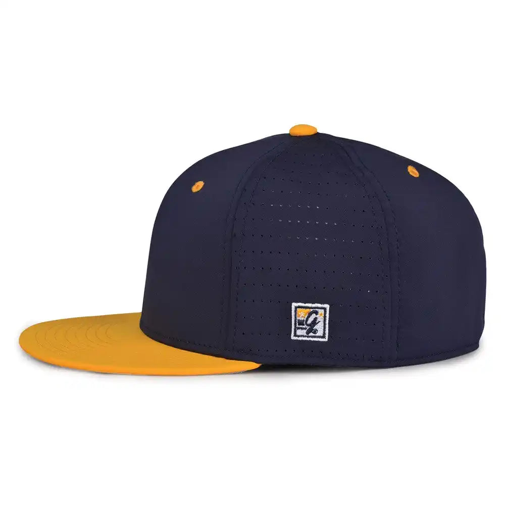 The Game Gb998 Perforated Gamechanger Cap Navy Athletic Gold