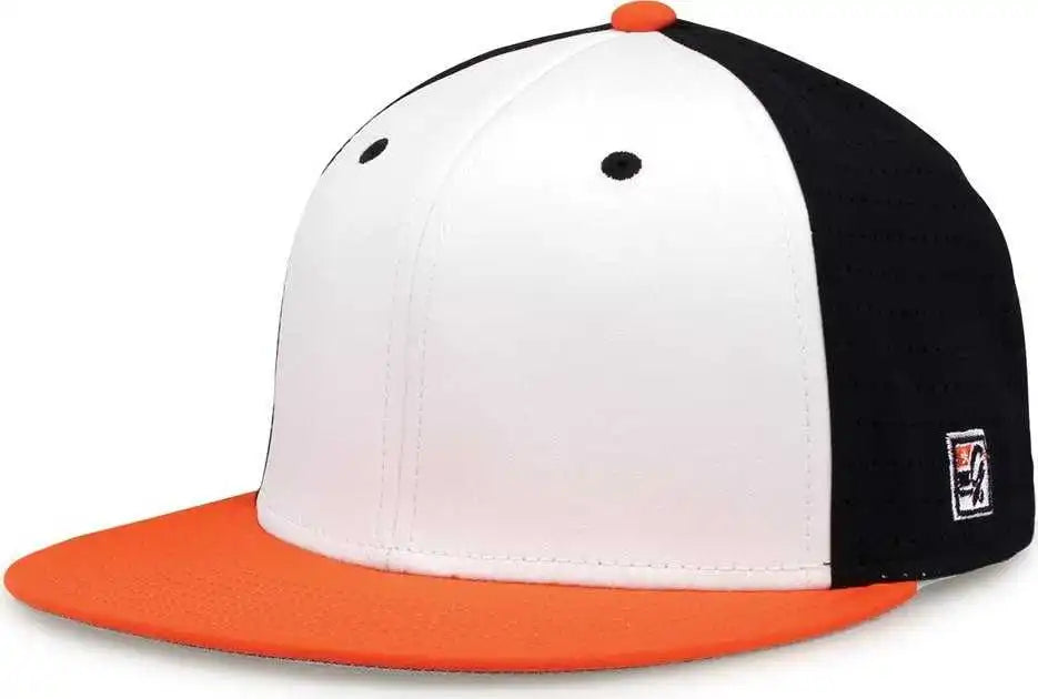 The Game Gb998 Perforated Gamechanger Cap - White Black Orange - 6 1/2’’ - 3/4’’