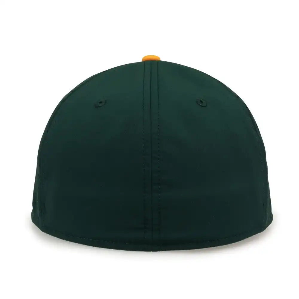 The Game Gb998 Perforated Gamechanger Cap White Dark Green Athletic Gold