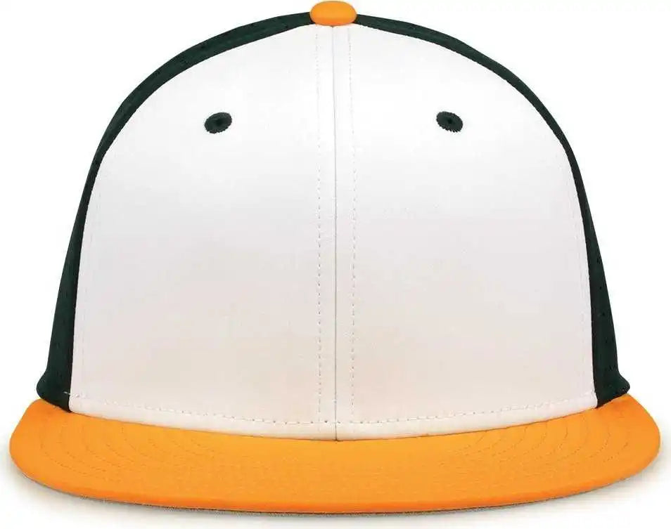The Game Gb998 Perforated Gamechanger Cap White Dark Green Athletic Gold Forest / 6 1/2’’ 3/4’’