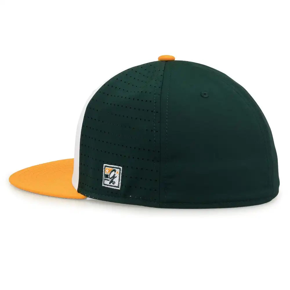 The Game Gb998 Perforated Gamechanger Cap White Dark Green Athletic Gold