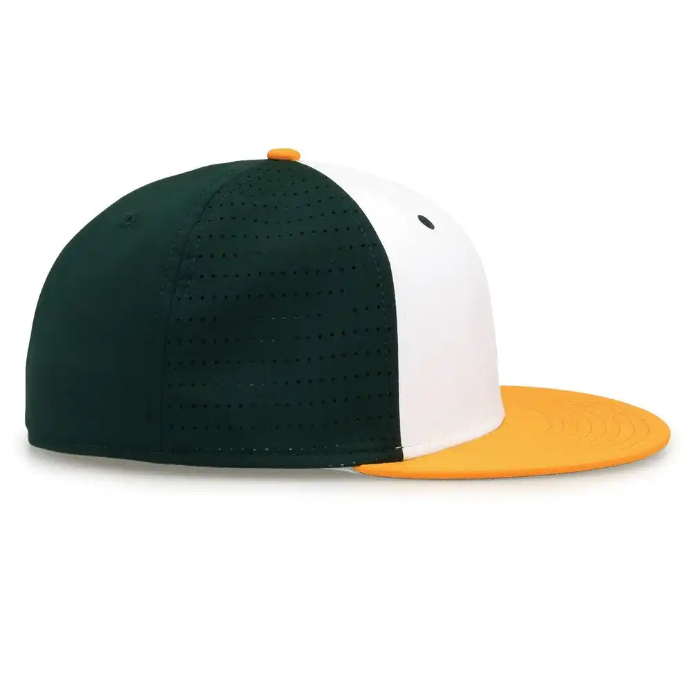 The Game Gb998 Perforated Gamechanger Cap White Dark Green Athletic Gold
