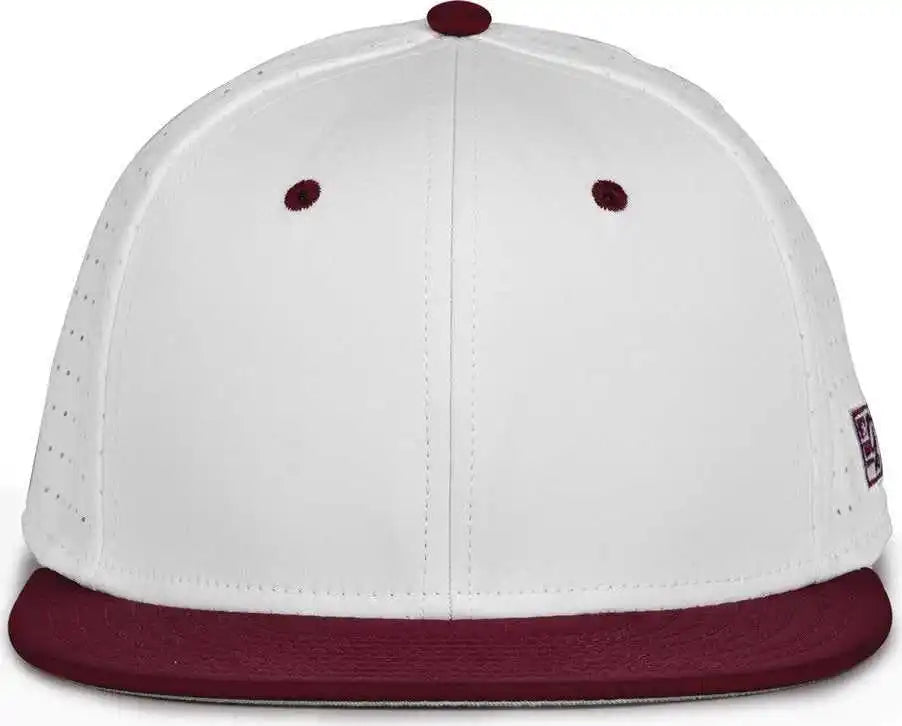 The Game Gb998 Perforated Gamechanger Cap White Dark Maroon / 6 1/2’’ 3/4’’