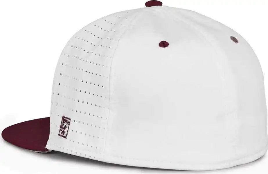 The Game Gb998 Perforated Gamechanger Cap White Dark Maroon