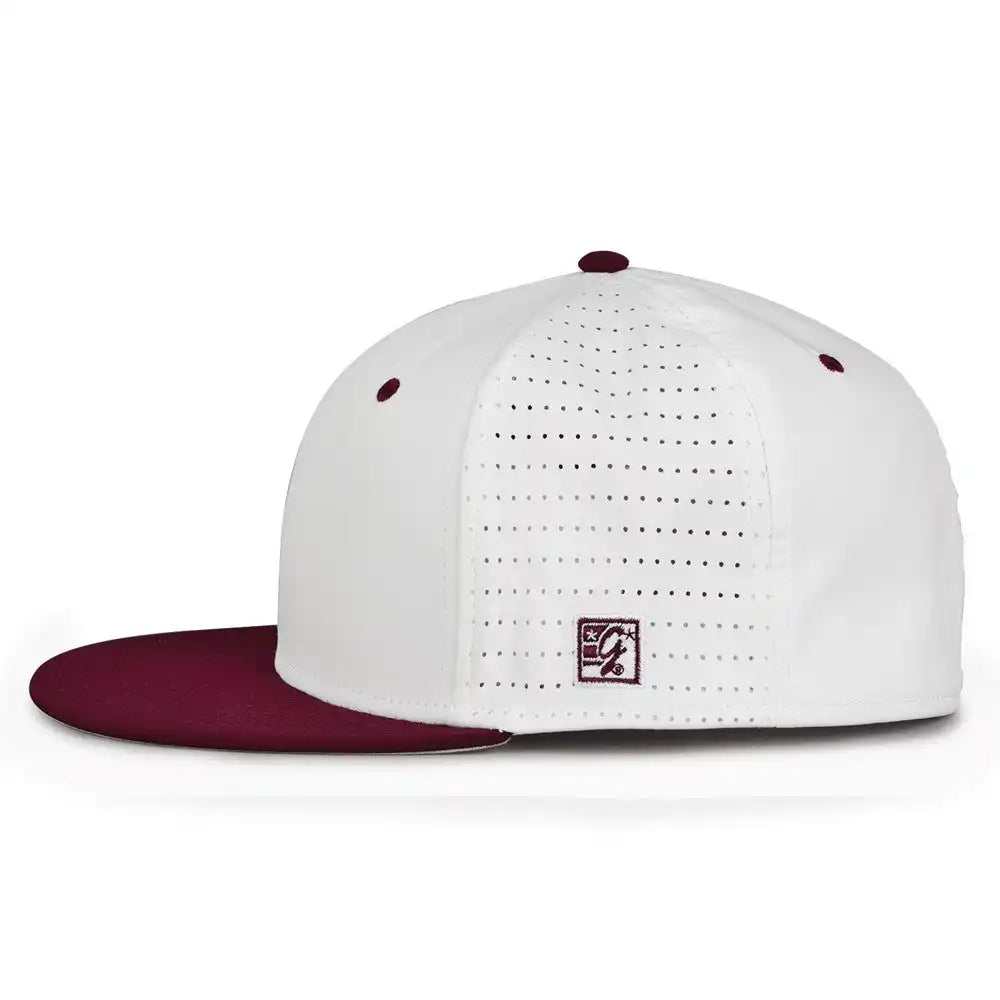 The Game Gb998 Perforated Gamechanger Cap White Dark Maroon