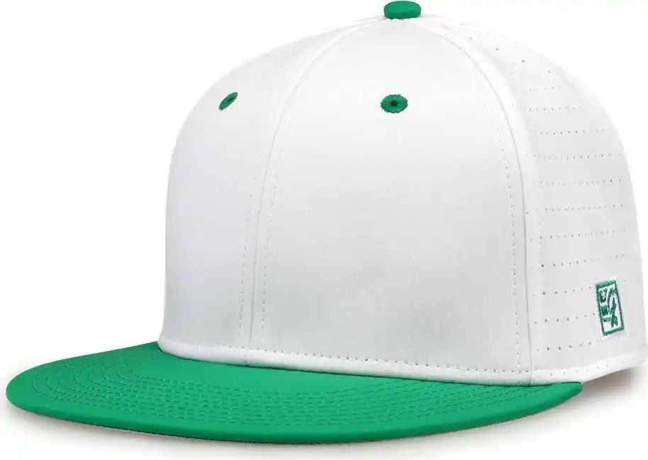 The Game Gb998 Perforated Gamechanger Cap - White Kelly Green - 6 1/2’’ - 3/4’’