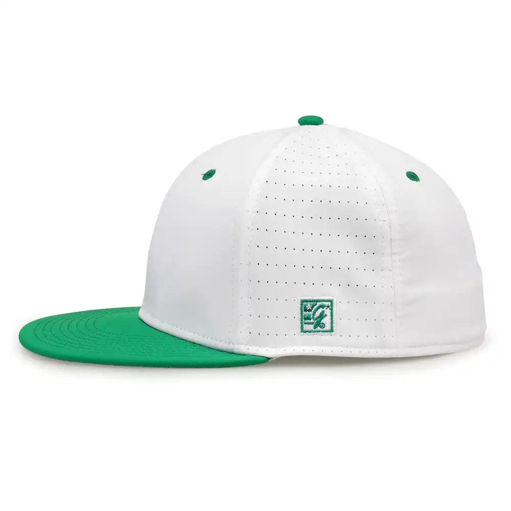 The Game Gb998 Perforated Gamechanger Cap White Kelly Green