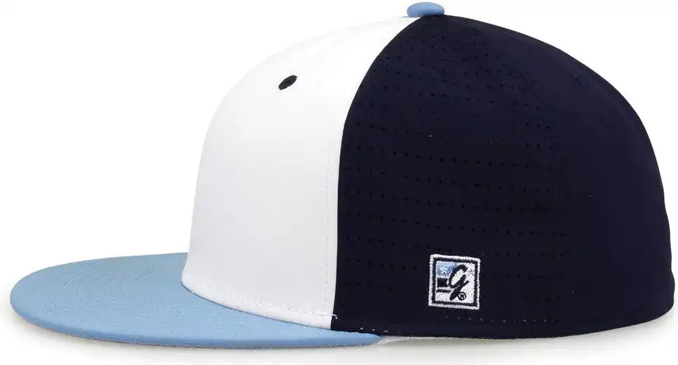 The Game Gb998 Perforated Gamechanger Cap White Navy Columbia Blue