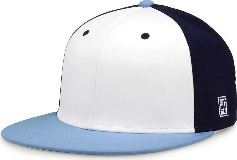 The Game Gb998 Perforated Gamechanger Cap White Navy Columbia Blue / 6 1/2’’ 3/4’’
