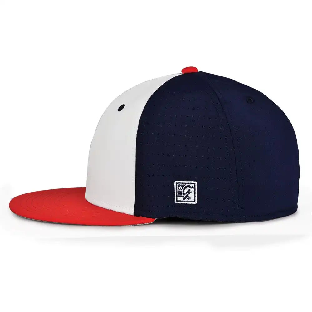 The Game Gb998 Perforated Gamechanger Cap White Navy Red