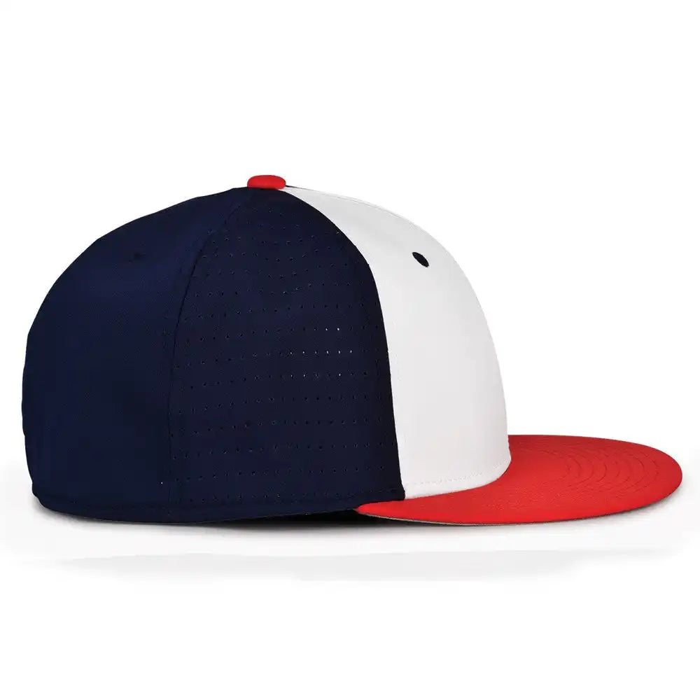 The Game Gb998 Perforated Gamechanger Cap White Navy Red