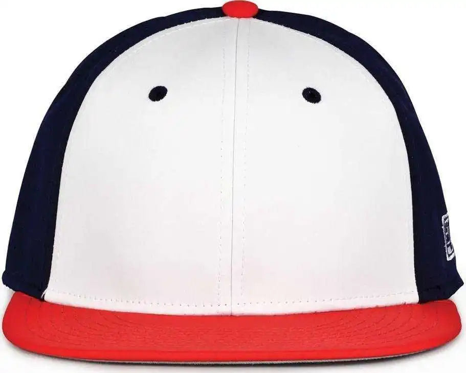 The Game Gb998 Perforated Gamechanger Cap White Navy Red