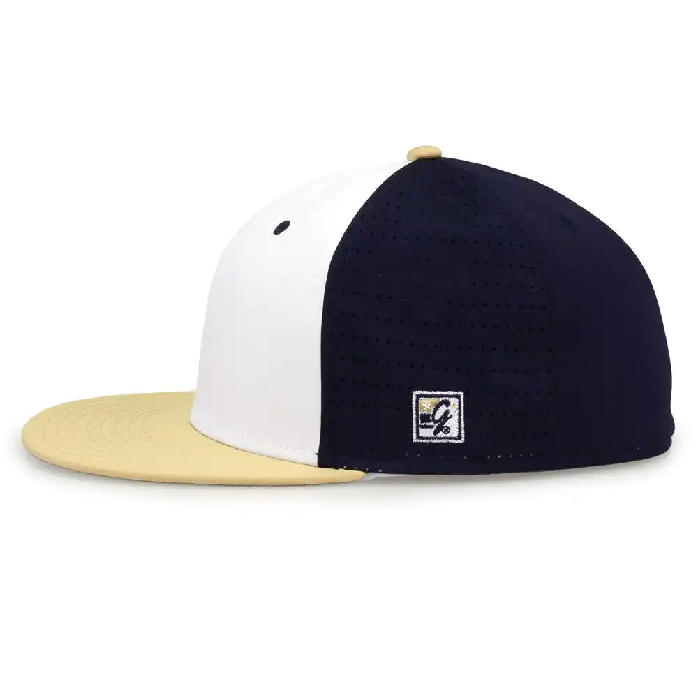 The Game Gb998 Perforated Gamechanger Cap White Navy Vegas Gold
