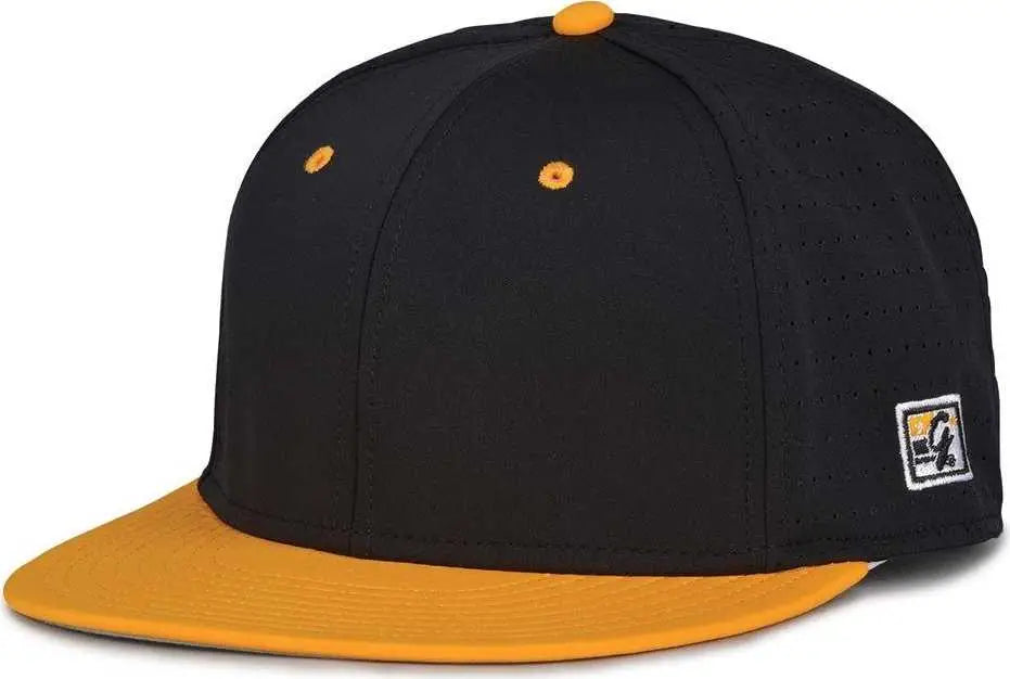 The Game Gb999 Low Pro Perforated Gamechanger Cap - Black Athletic Gold - 6 1/2’’ - 3/4’’