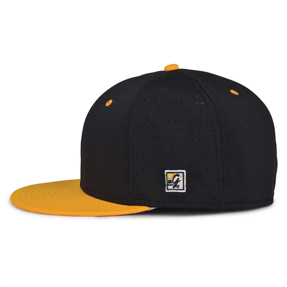 The Game Gb999 Low Pro Perforated Gamechanger Cap - Black Athletic Gold - 6 1/2’’ - 3/4’’