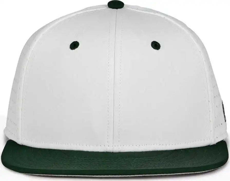 The Game Gb999 Low Pro Perforated Gamechanger Cap - White Dark Green - Forest / 6 1/2’’ - 3/4’’