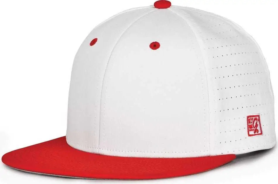 The Game Gb999 Low Pro Perforated Gamechanger Cap - White Red - 6 1/2’’ - 3/4’’