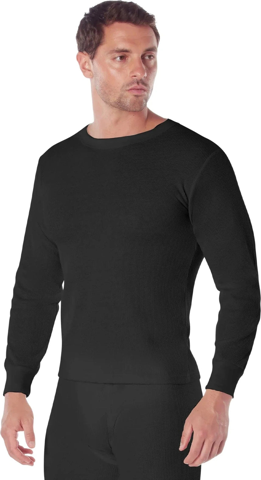 Thermal Knit Underwear Top - Black / s