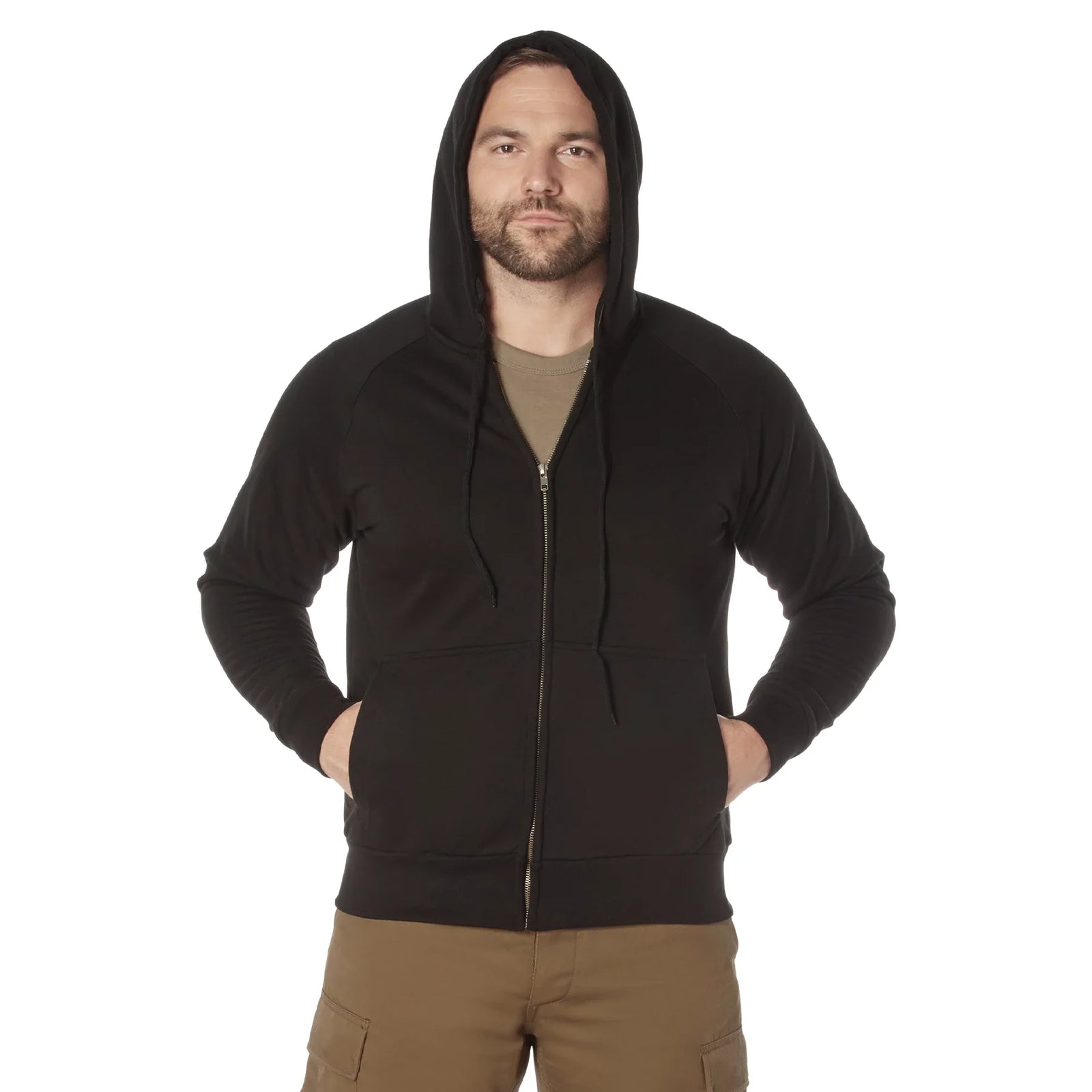 Thermal Lined Full-zip Hoodie - Black / s