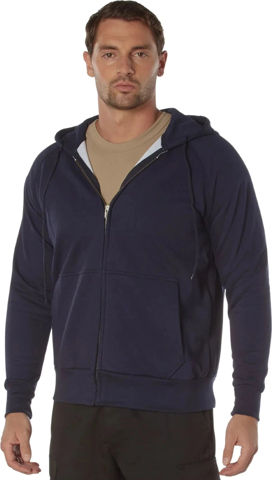 Thermal Lined Full-zip Hoodie - Navy Blue / s