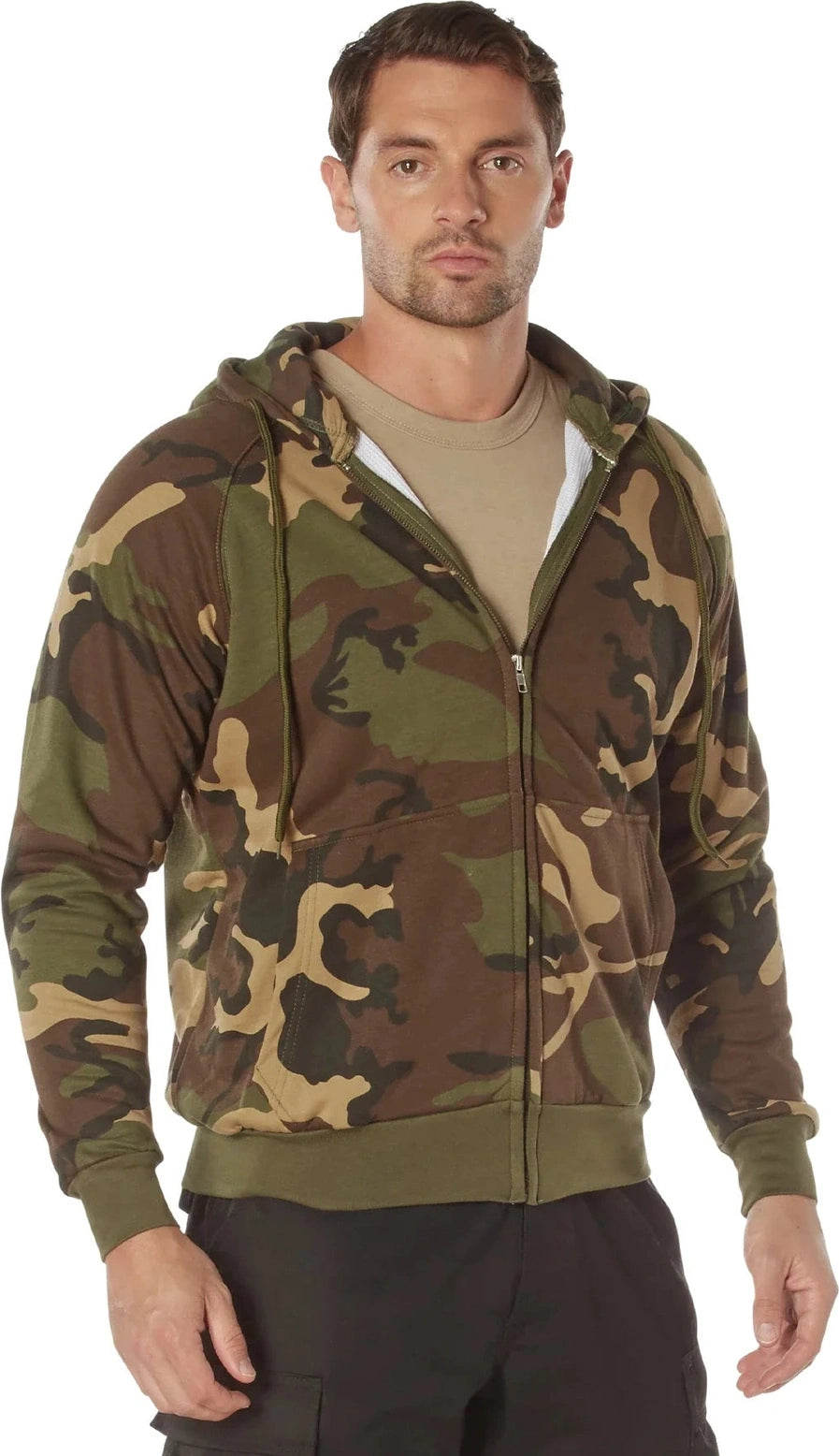 Thermal Lined Full-zip Hoodie - Woodland Camo / m