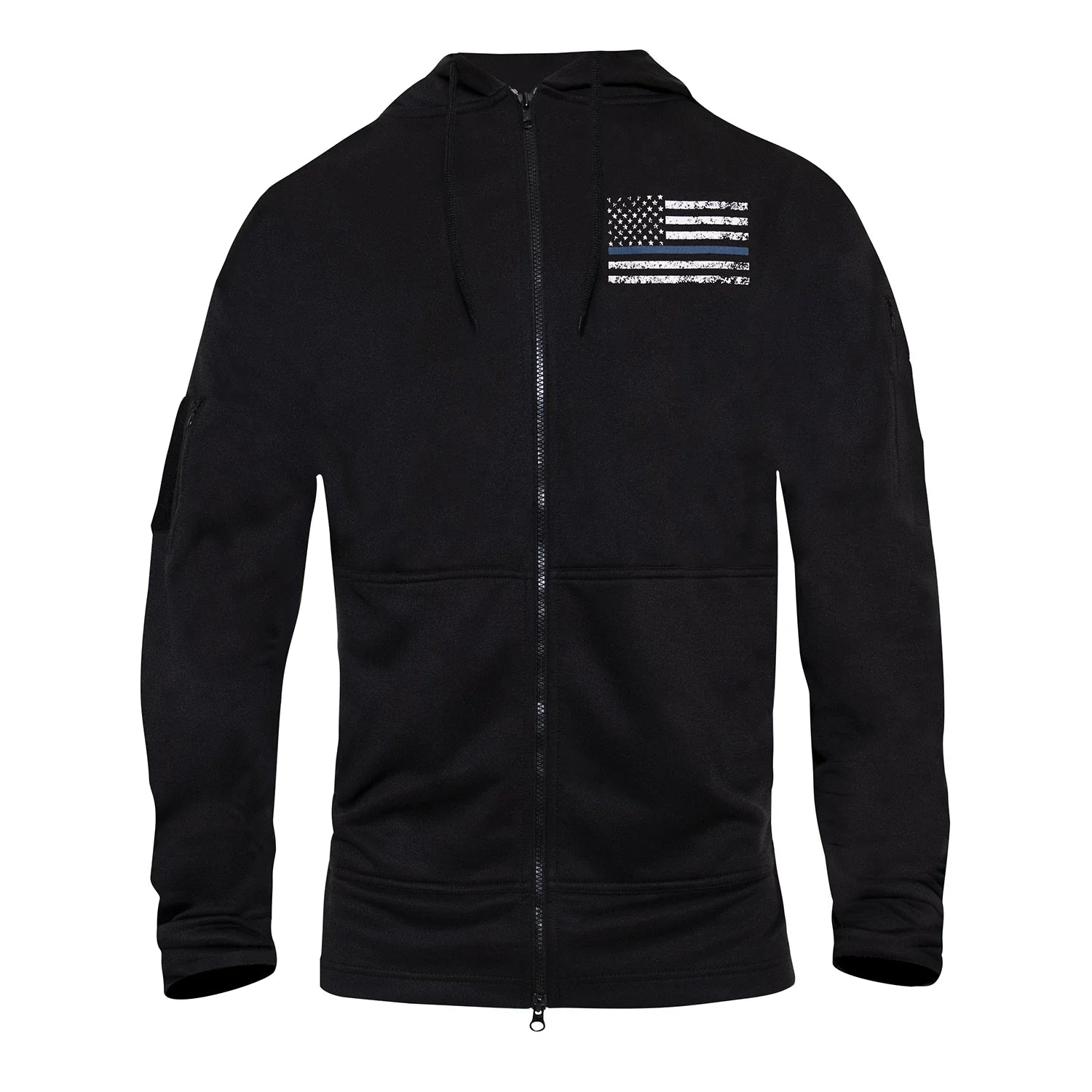 Thin Blue Line Concealed Carry Zippered Hoodie - Black - s