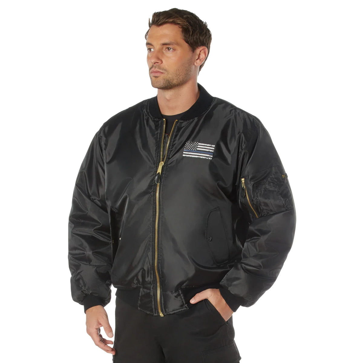 Thin Blue Line Flag Ma-1 Flight Jacket