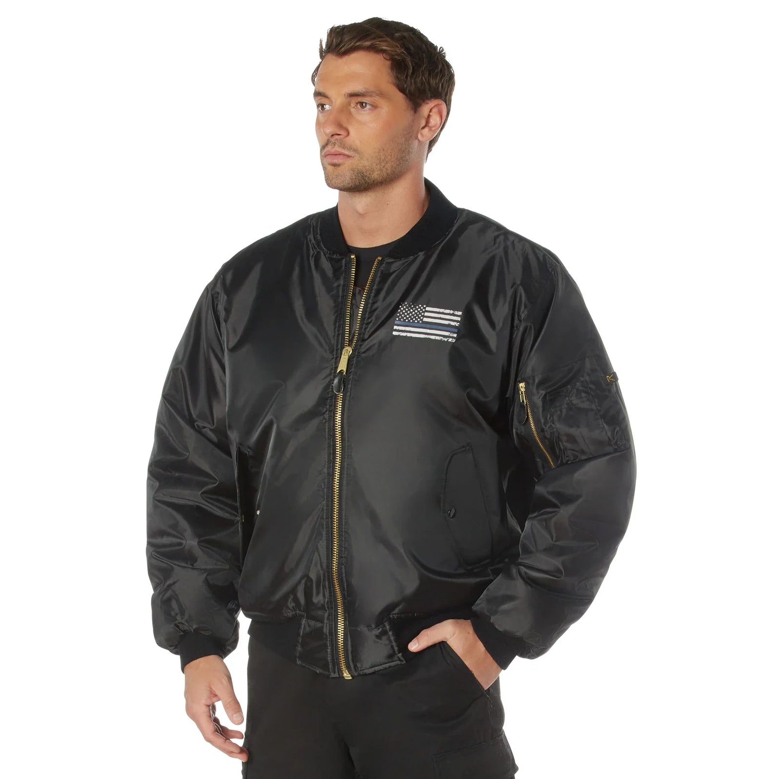 Thin Blue Line Flag Ma-1 Flight Jacket