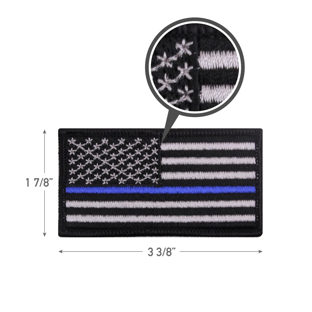 Thin Blue Line Flag Patch - Iron