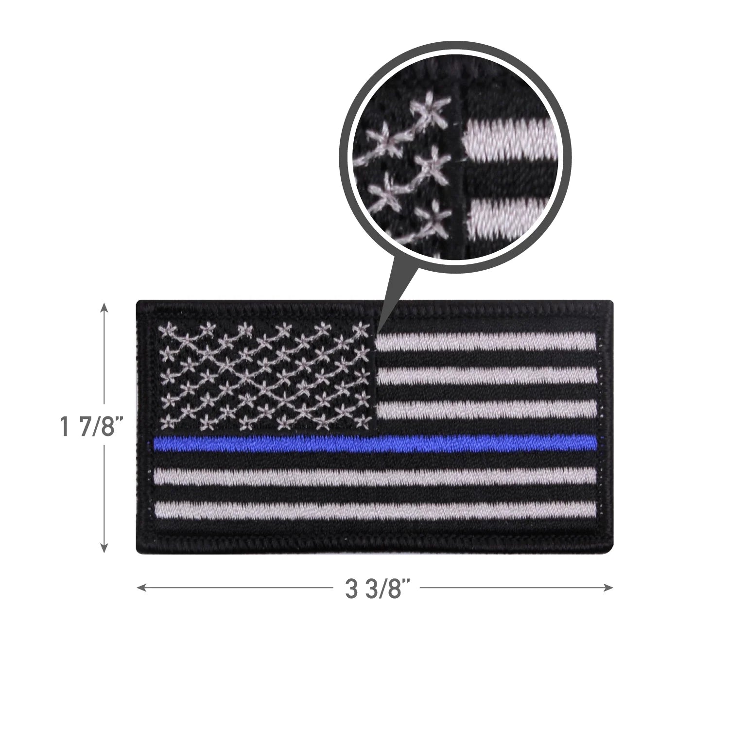 Thin Blue Line Flag Patch - Iron