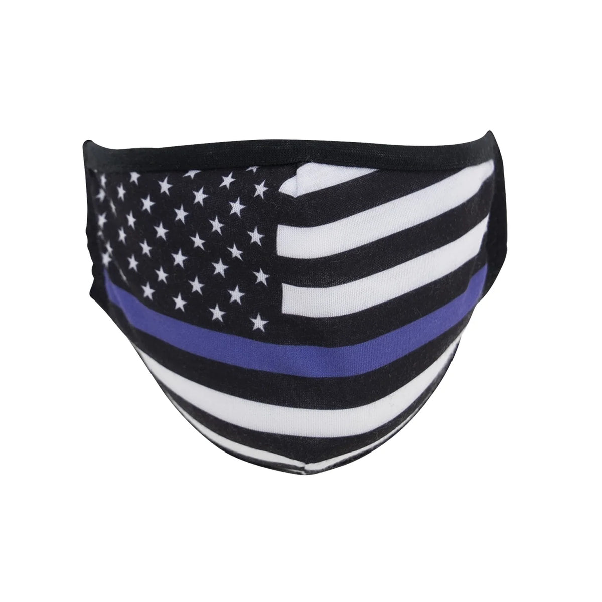 Thin Blue Line Flag Reusable 3-layer Polyester Face Mask