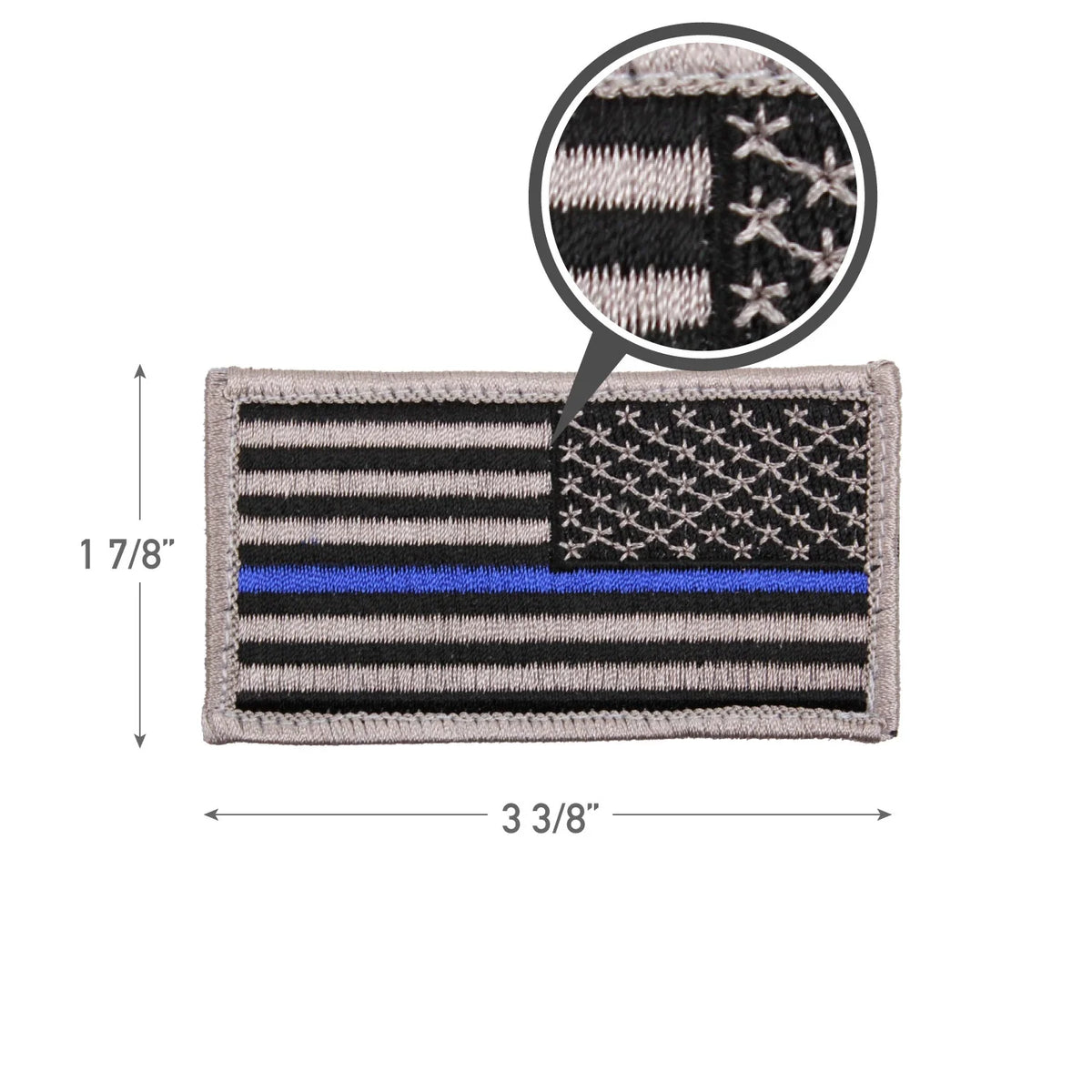 Thin Blue Line Police U.s. Flag Patch - Hook Back
