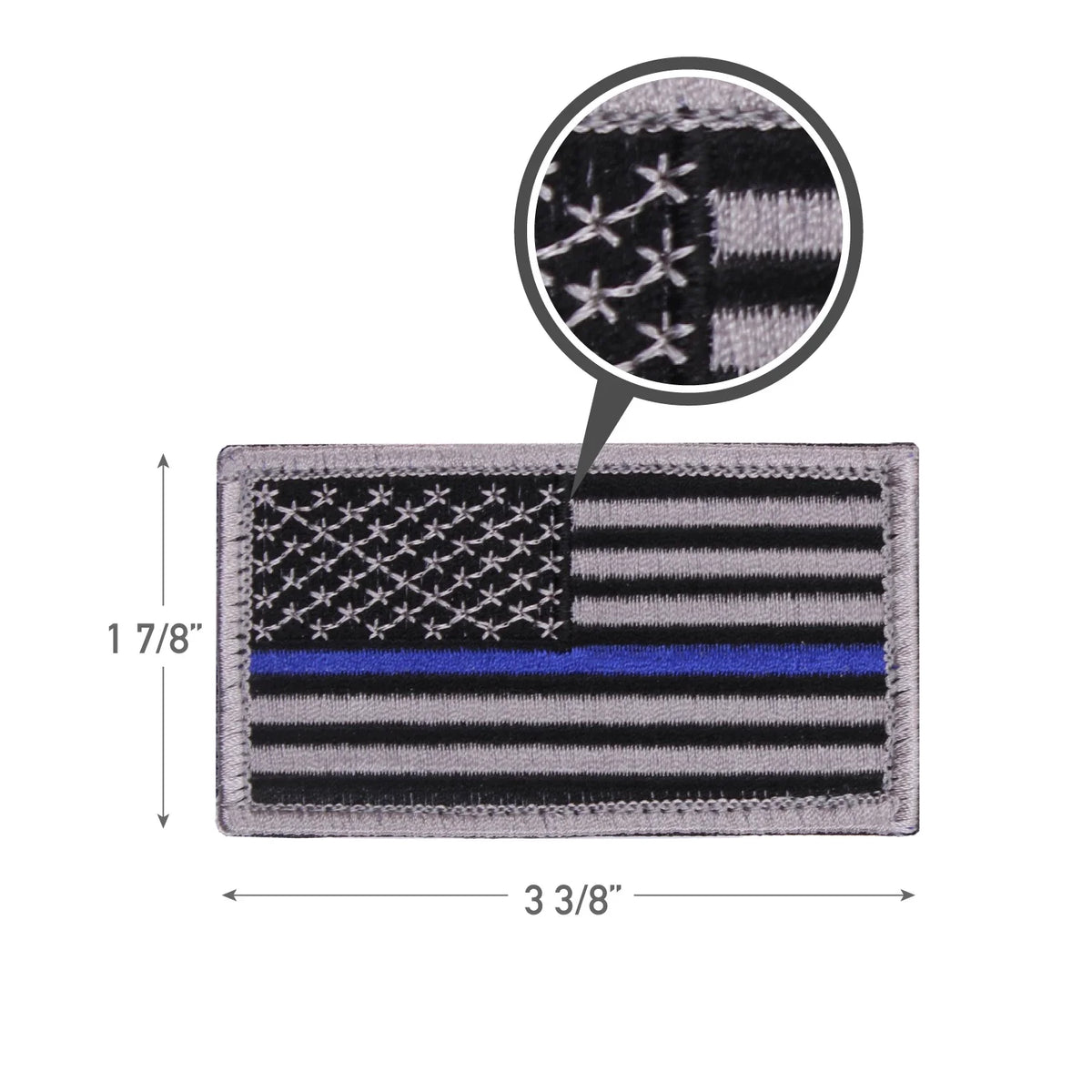 Thin Blue Line Police U.s. Flag Patch - Hook Back