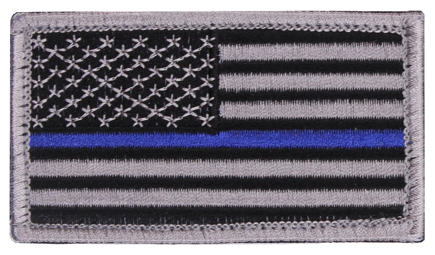 Thin Blue Line Police U.s. Flag Patch - Hook Back