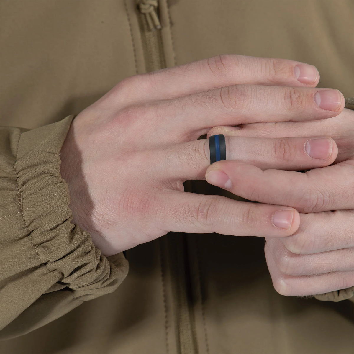 Thin Blue Line Silicone Ring