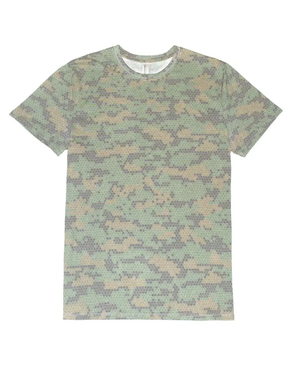 Threadfast Apparel 100a Ultimate Cvc T-shirt - Green Hex Camo - Gray / Xs