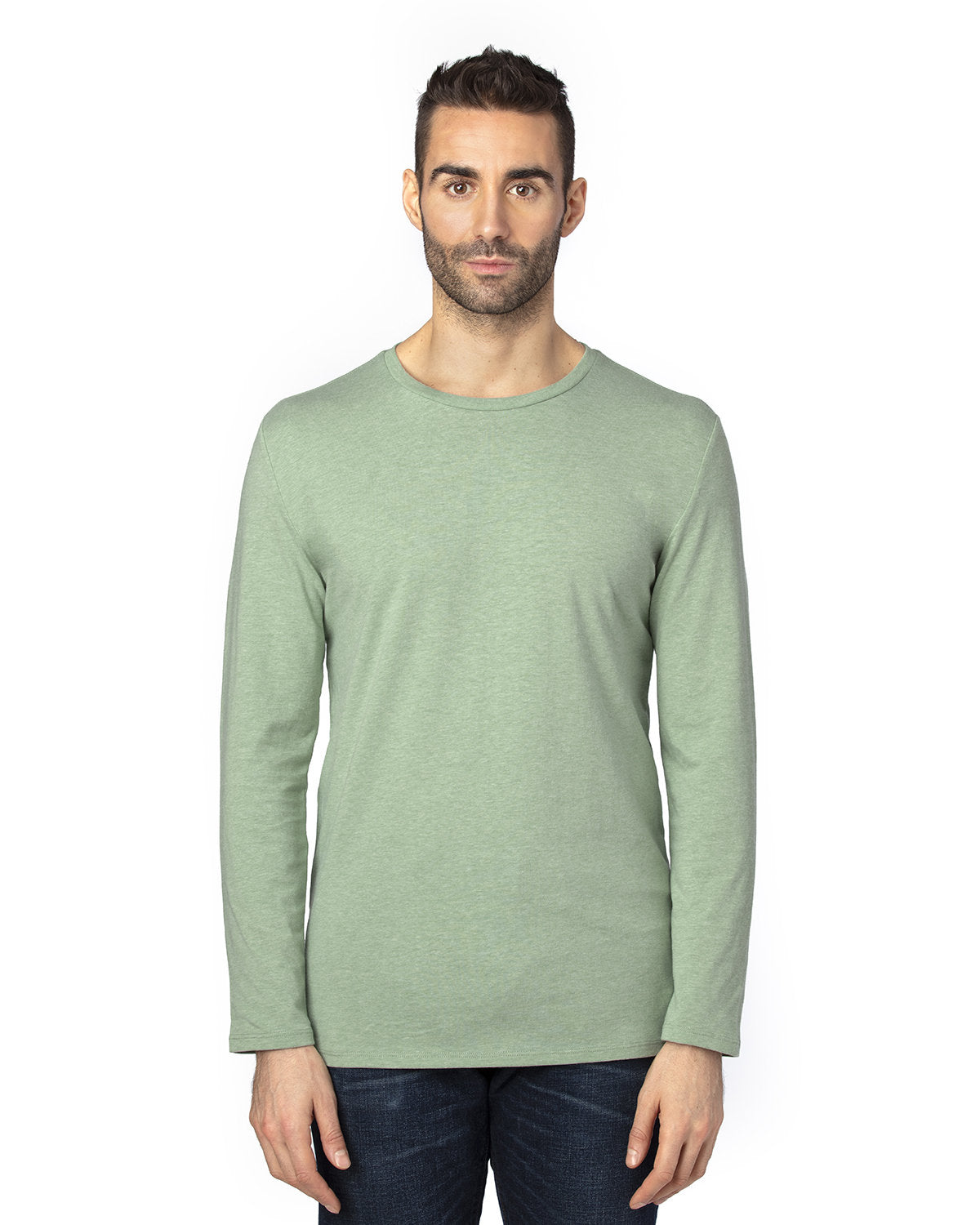 Threadfast Apparel 100ls Ultimate Cvc Long Sleeve T-shirt - Army Heather