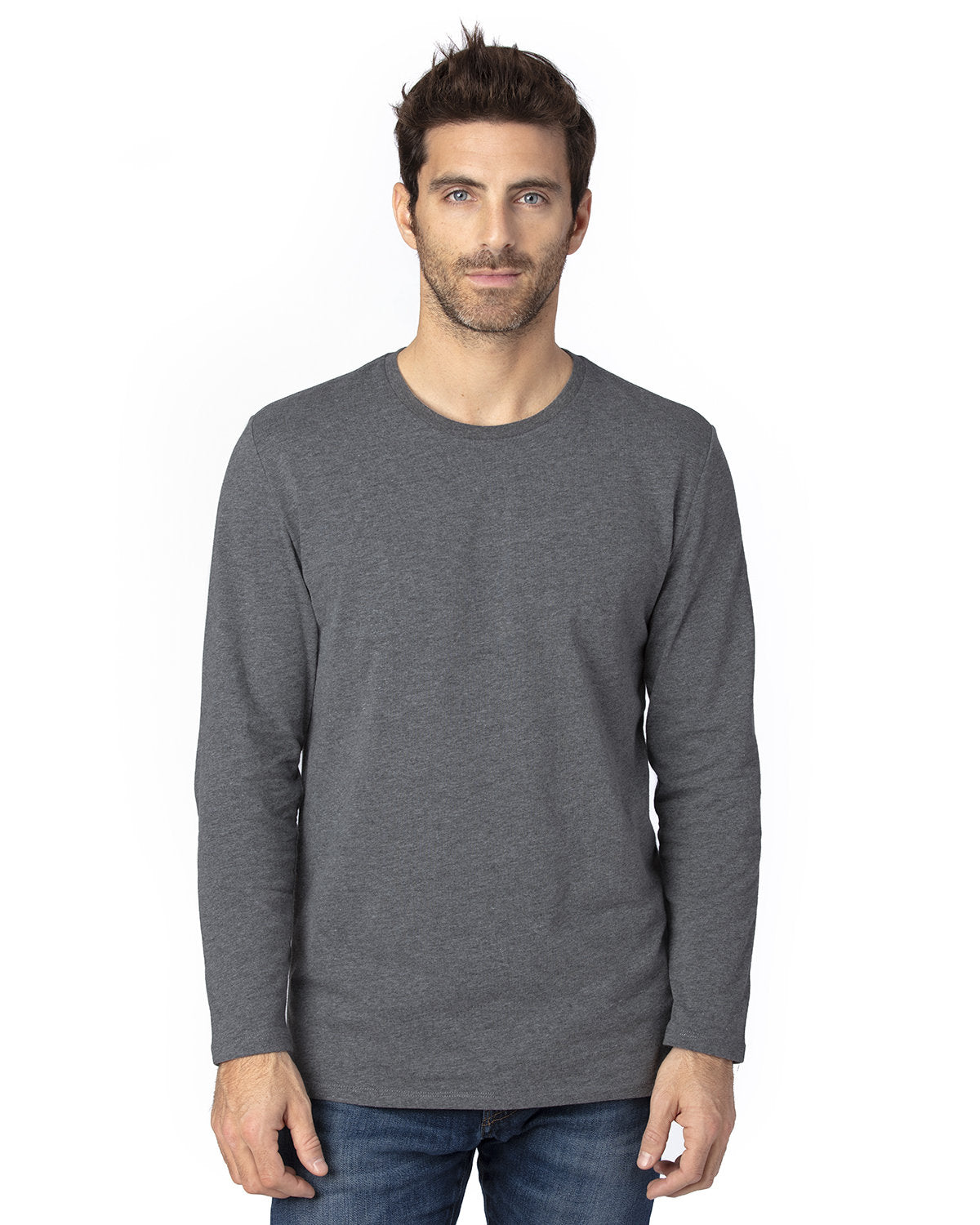 Threadfast Apparel 100ls Ultimate Cvc Long Sleeve T-shirt - Charcoal Heather
