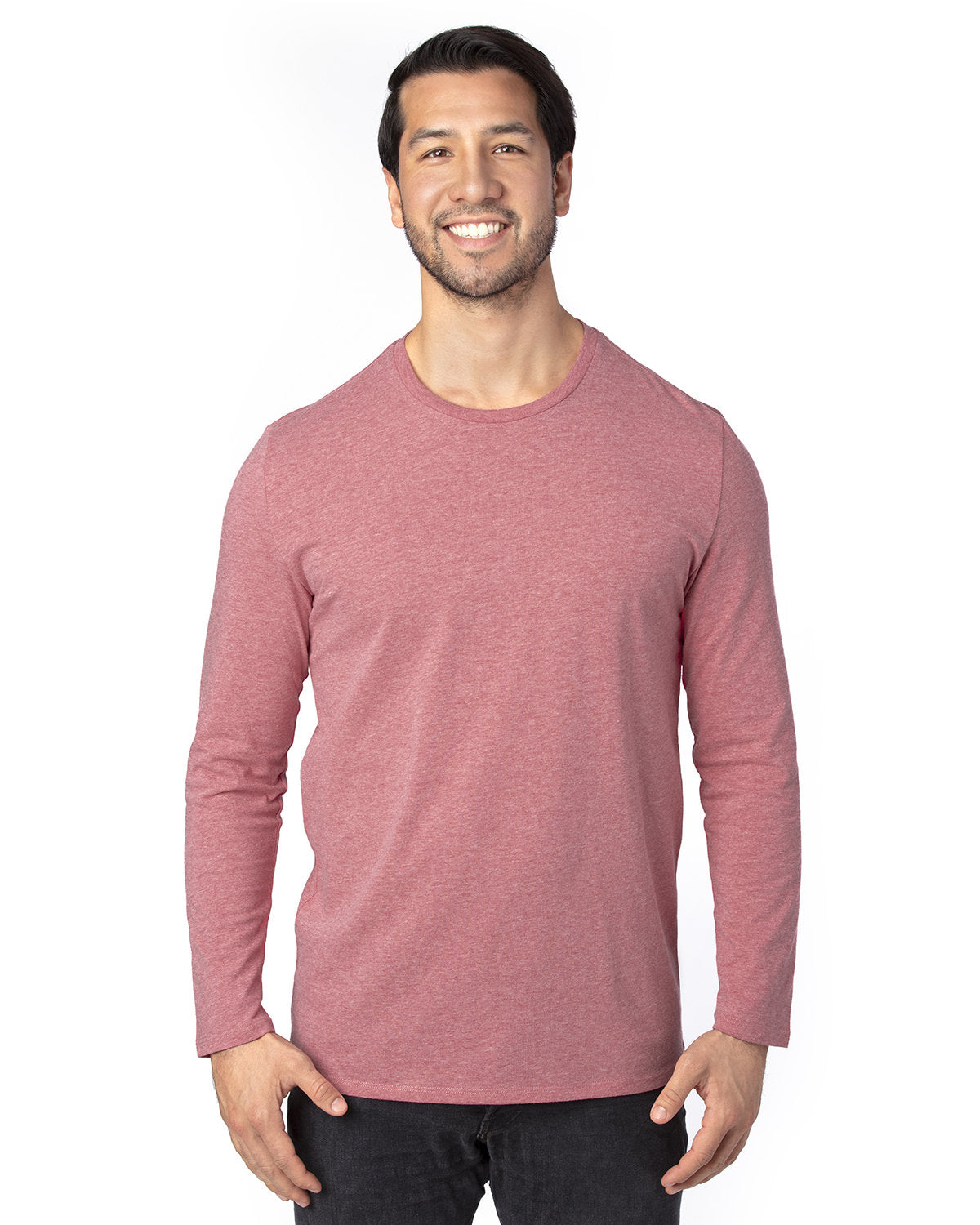 Threadfast Apparel 100ls Ultimate Cvc Long Sleeve T-shirt - Maroon Heather