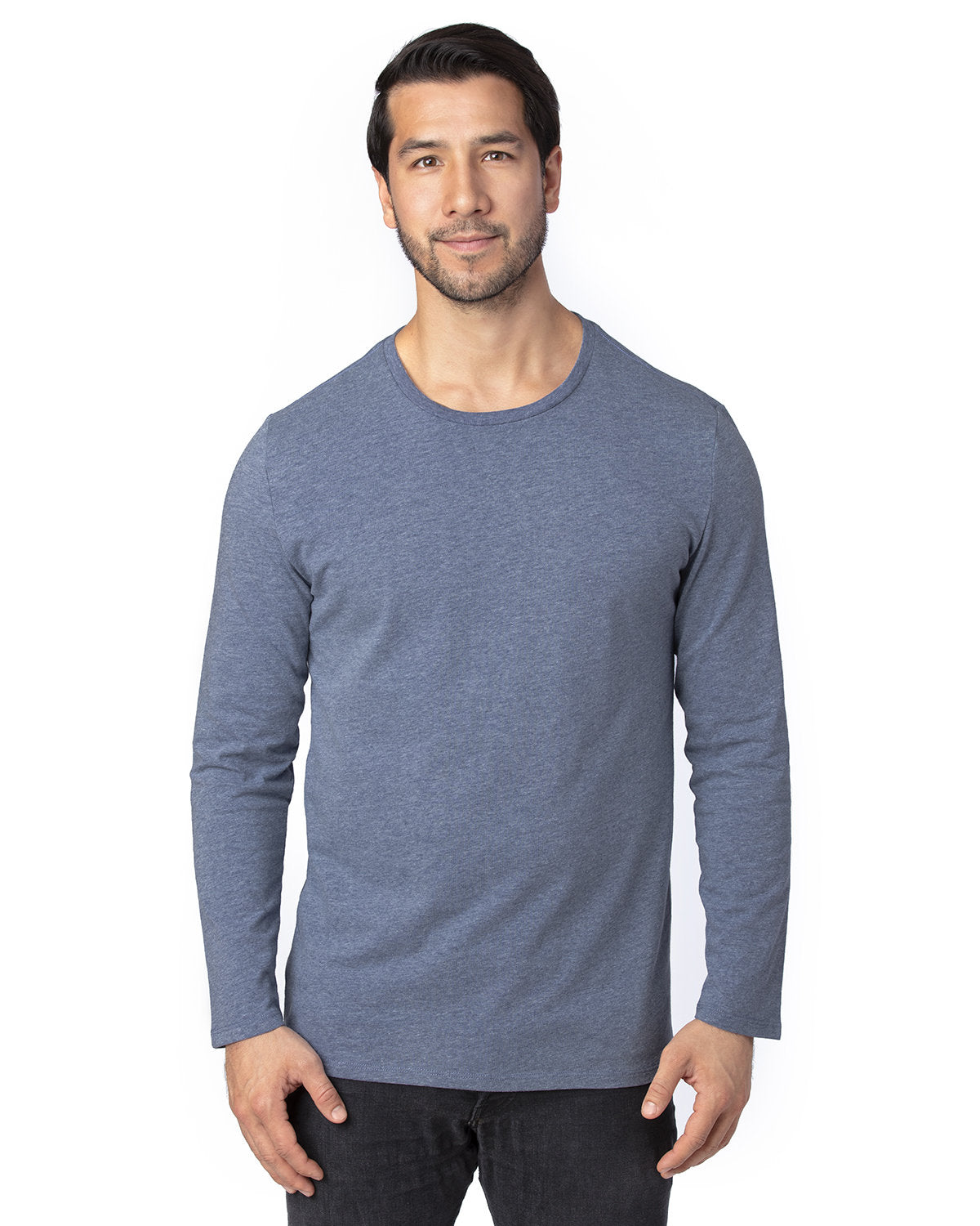 Threadfast Apparel 100ls Ultimate Cvc Long Sleeve T-shirt - Navy Heather