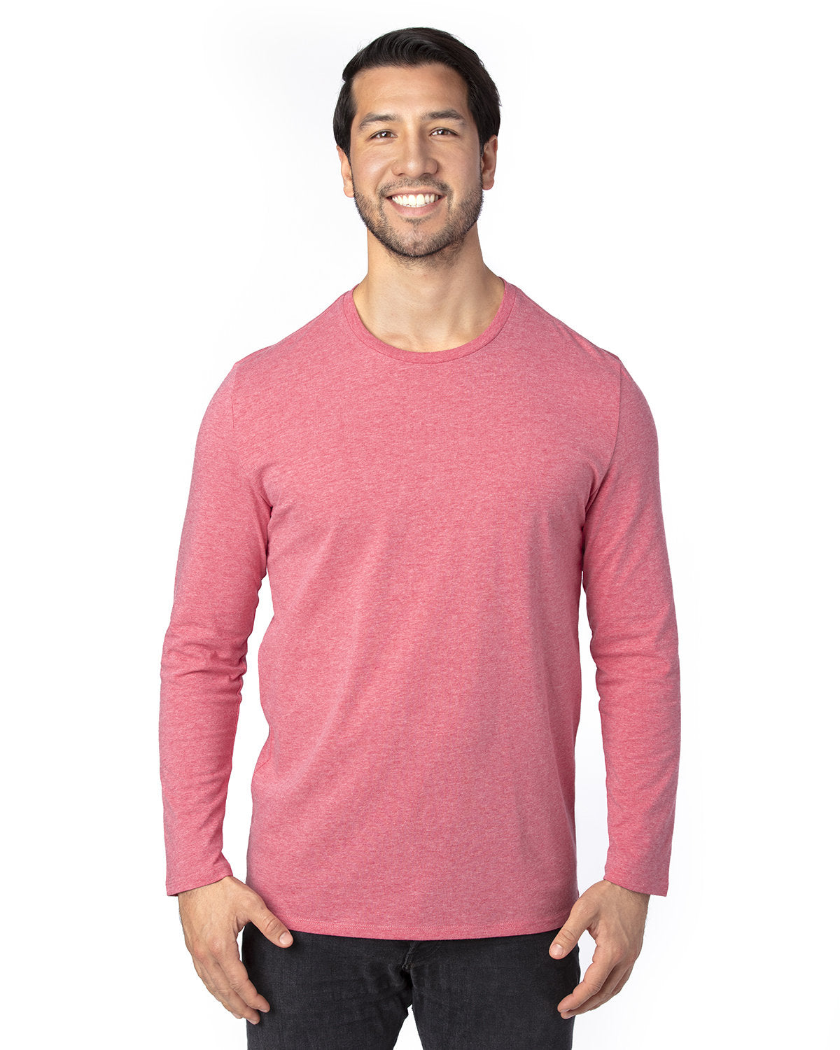 Threadfast Apparel 100ls Ultimate Cvc Long Sleeve T-shirt - Red Heather