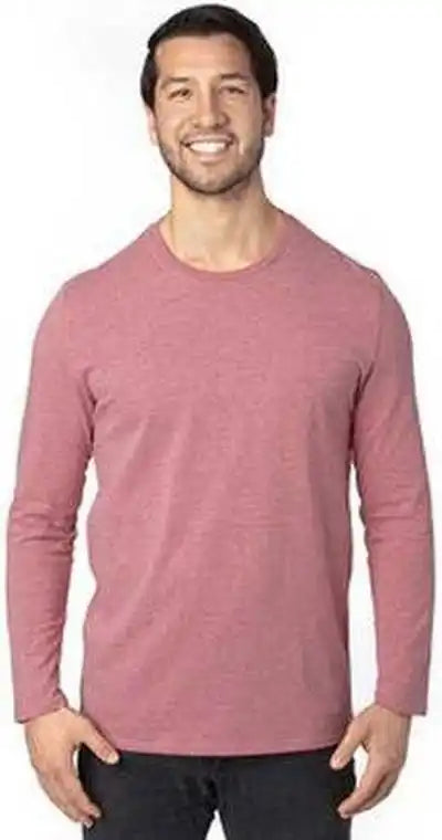 Threadfast Apparel 100ls Unisex Ulightimate Long-sleeve T-shirt - Maroon Heather