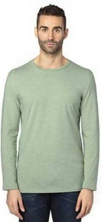 Threadfast Apparel 100ls Unisex Ulightimate Long-sleeve T-shirt - Army Heather