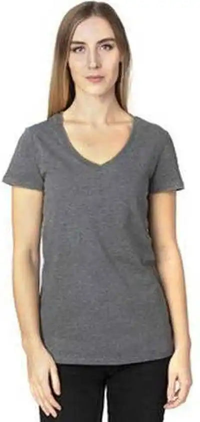 Threadfast Apparel 200rv Ladies’ Ulightimate V-neck T-shirt - Charcoal Heather
