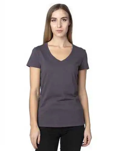 Threadfast Apparel 200rv Ladies’ Ulightimate V-neck T-shirt - Graphite