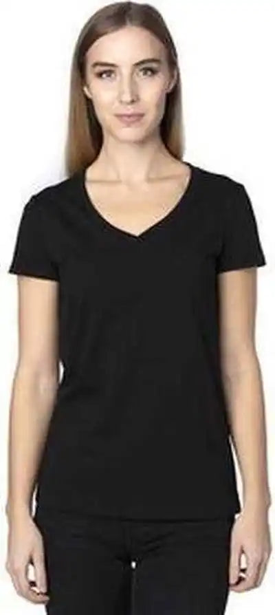 Threadfast Apparel 200rv Ladies’ Ulightimate V-neck T-shirt - Black