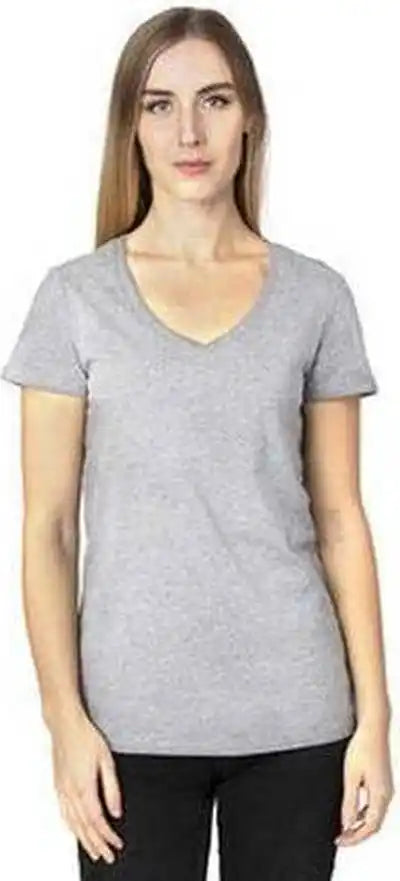 Threadfast Apparel 200rv Ladies’ Ulightimate V-neck T-shirt - Heather Gray
