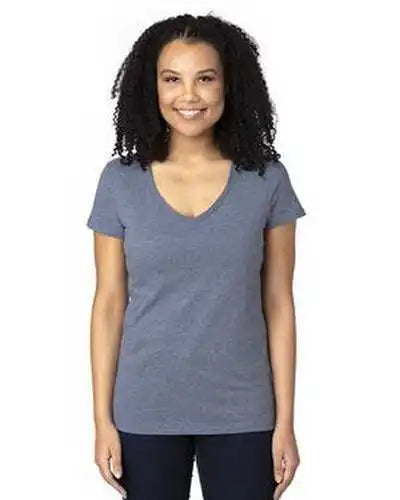 Threadfast Apparel 200rv Ladies’ Ulightimate V-neck T-shirt - Navy Heather