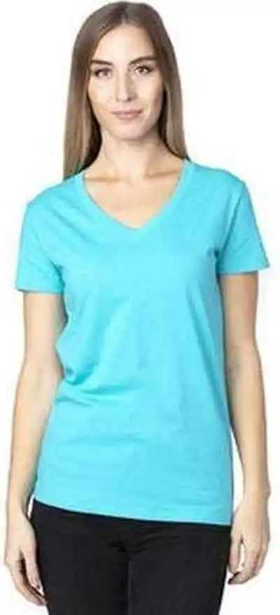 Threadfast Apparel 200rv Ladies’ Ulightimate v Neck t Shirt Pacific Blue